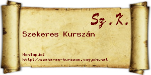 Szekeres Kurszán névjegykártya